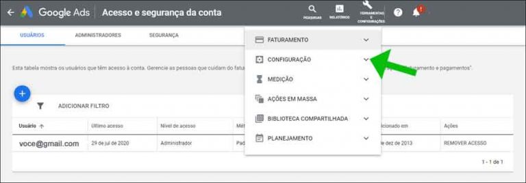 Como adicionar um usuário no Google Ads E commerce e Marketing