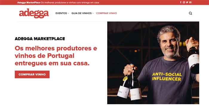 Print do site Adegga