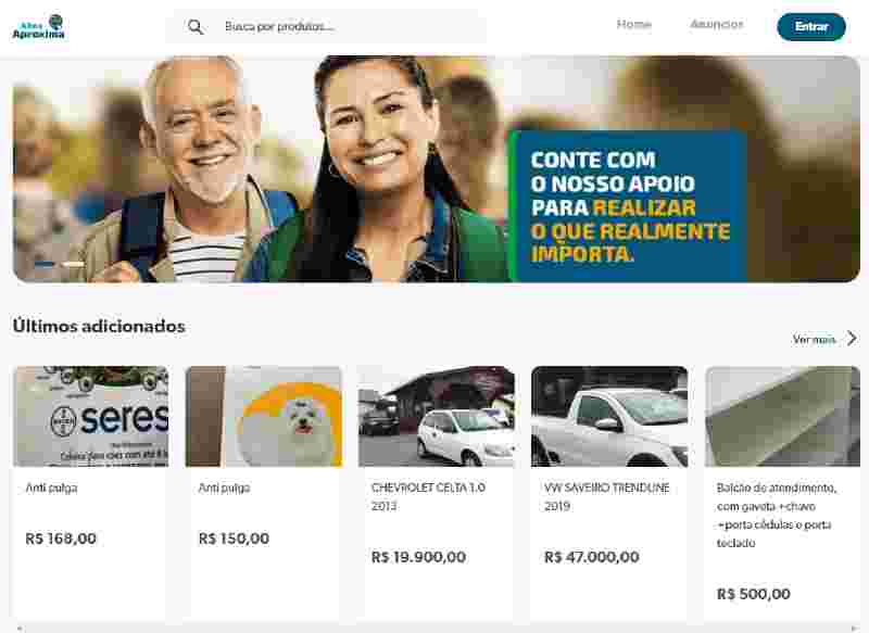 Detalhe da homepage do Ailos Aproxima