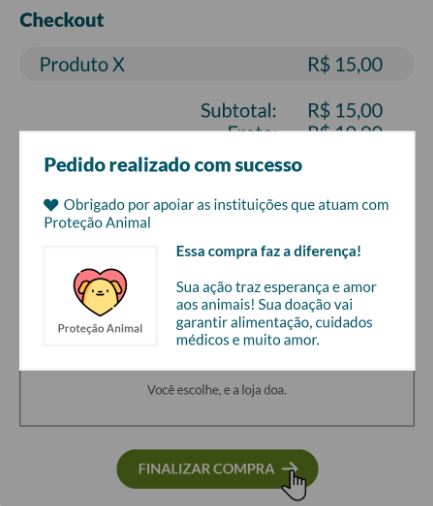 Checkout com sistema O Polen integrado