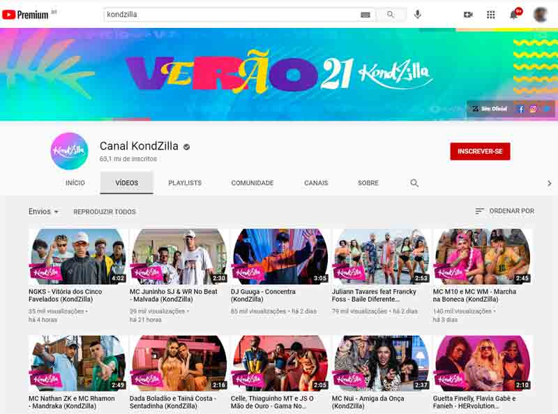 Kondizilla é o maior canal de funk do mundo e o canal com maior receita no Brasil